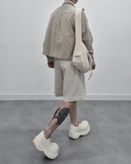 亞麻 短版 格紋 襯衫 / 3色