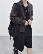 亞麻 短版 格紋 襯衫 / 3色