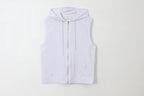 簡約 層次 棉質 無袖 拉鍊 連帽 背心 / 3色