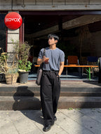 顏料水洗 短版 合身 莫蘭迪 短袖 上衣 / 7色