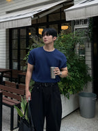 華夫格 短版 合身 上衣 / 7色