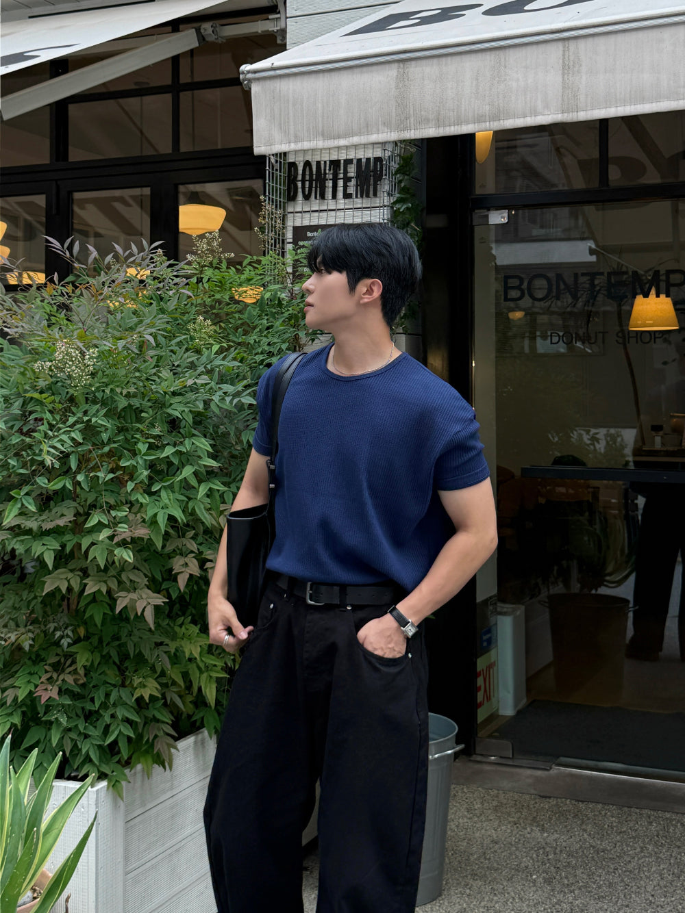 華夫格 短版 合身 上衣 / 7色