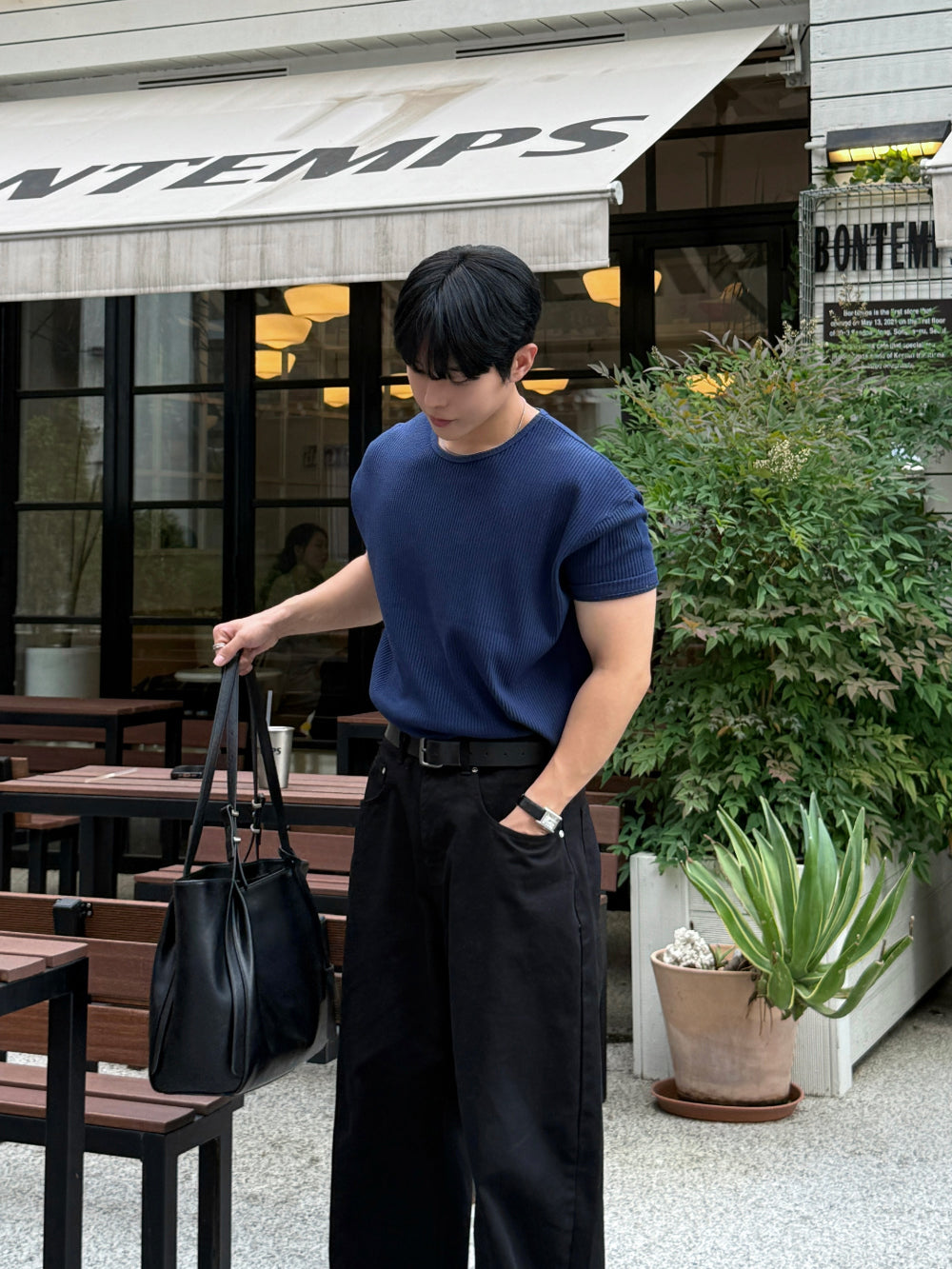 華夫格 短版 合身 上衣 / 7色