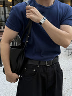 華夫格 短版 合身 上衣 / 7色