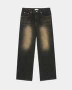 復古 水洗 寬鬆 顯高 直筒 牛仔褲 / 3色