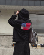 街頭 USA 美國印花 雙拉鍊 連帽 外套