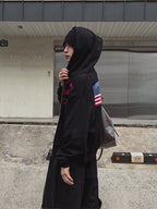 街頭 USA 美國印花 雙拉鍊 連帽 外套