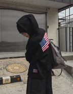 街頭 USA 美國印花 雙拉鍊 連帽 外套