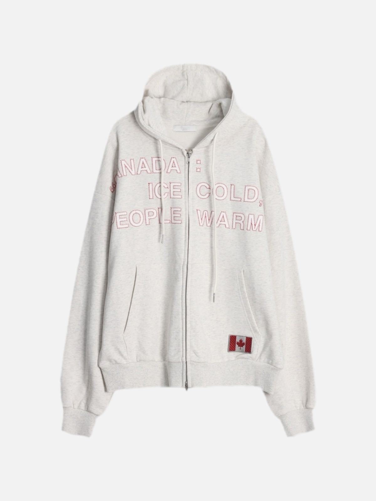 街頭 CANADA 加拿大印花 雙拉鍊 連帽 外套