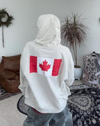 街頭 CANADA 加拿大印花 雙拉鍊 連帽 外套