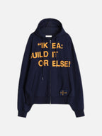 街頭 SWEDEN 瑞典印花 雙拉鍊 連帽 外套