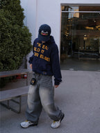 街頭 SWEDEN 瑞典印花 雙拉鍊 連帽 外套