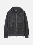 迷彩 哥德字體 雙拉鍊 連帽 外套 / 2色