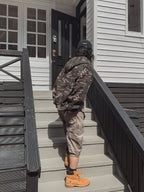 迷彩 哥德字體 雙拉鍊 連帽 外套 / 2色