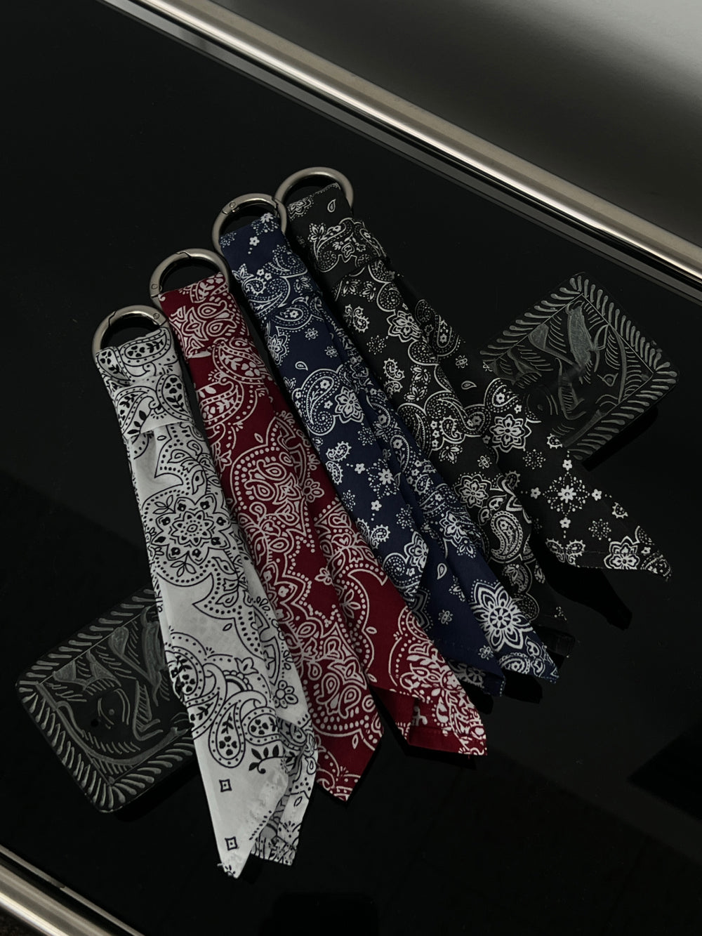 Paisley Strap D-Ring Keyring / 4色
