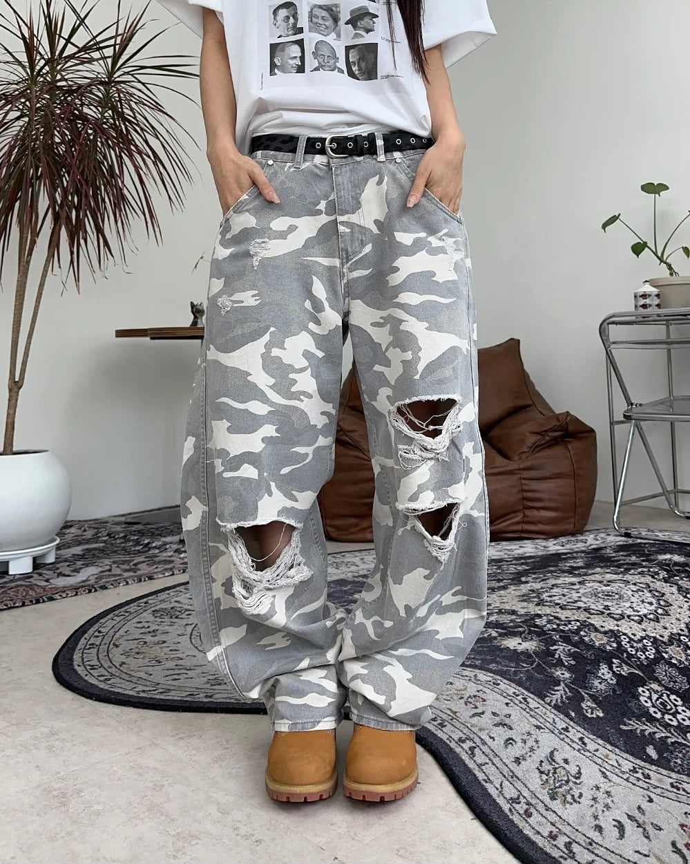 25mm 復古 豹紋 金屬孔洞 皮帶 / 3色