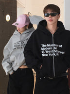 藝術 字母 印花 寬鬆 短版 連帽外套 / 2色