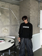 insane 印花 落肩 短版 大學T / 3色