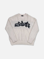 街頭 馬海毛 塗鴉 落肩 毛衣 / 3色