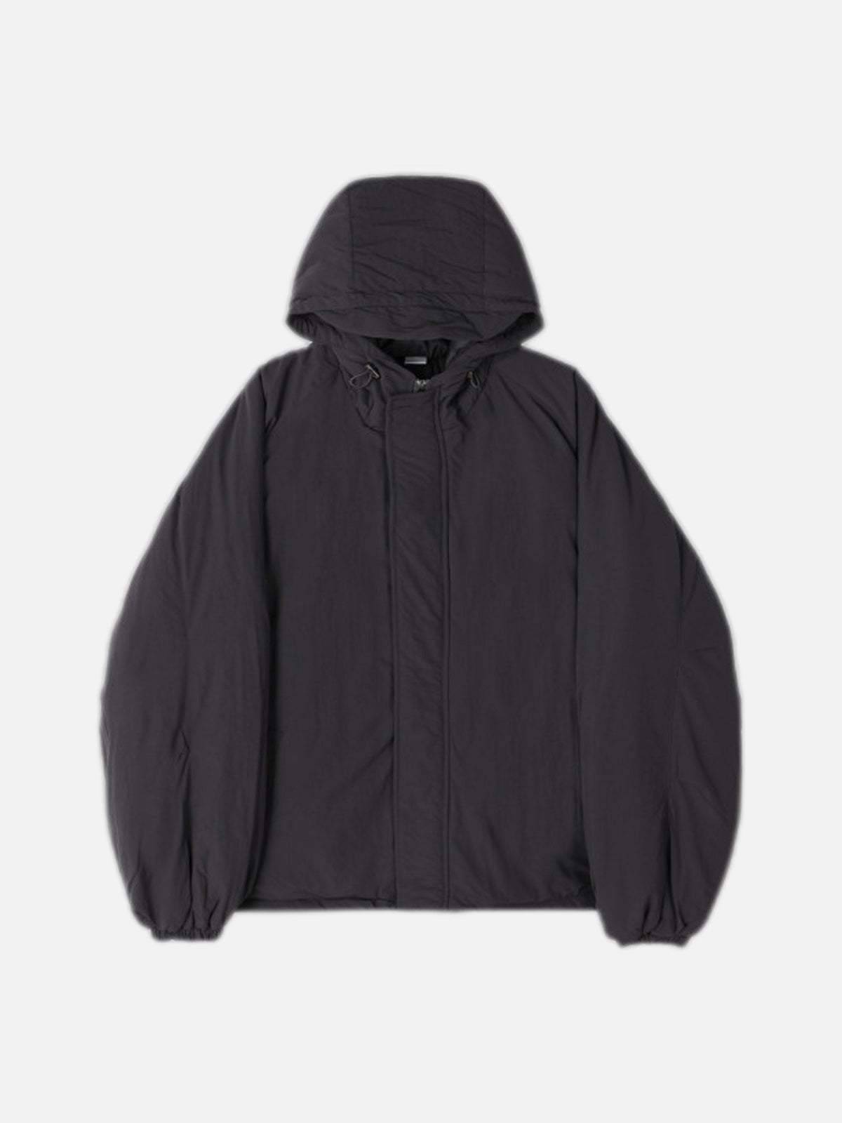 可調抽繩 雙拉鍊 極簡 寬鬆 連帽 羽絨外套 / 3色