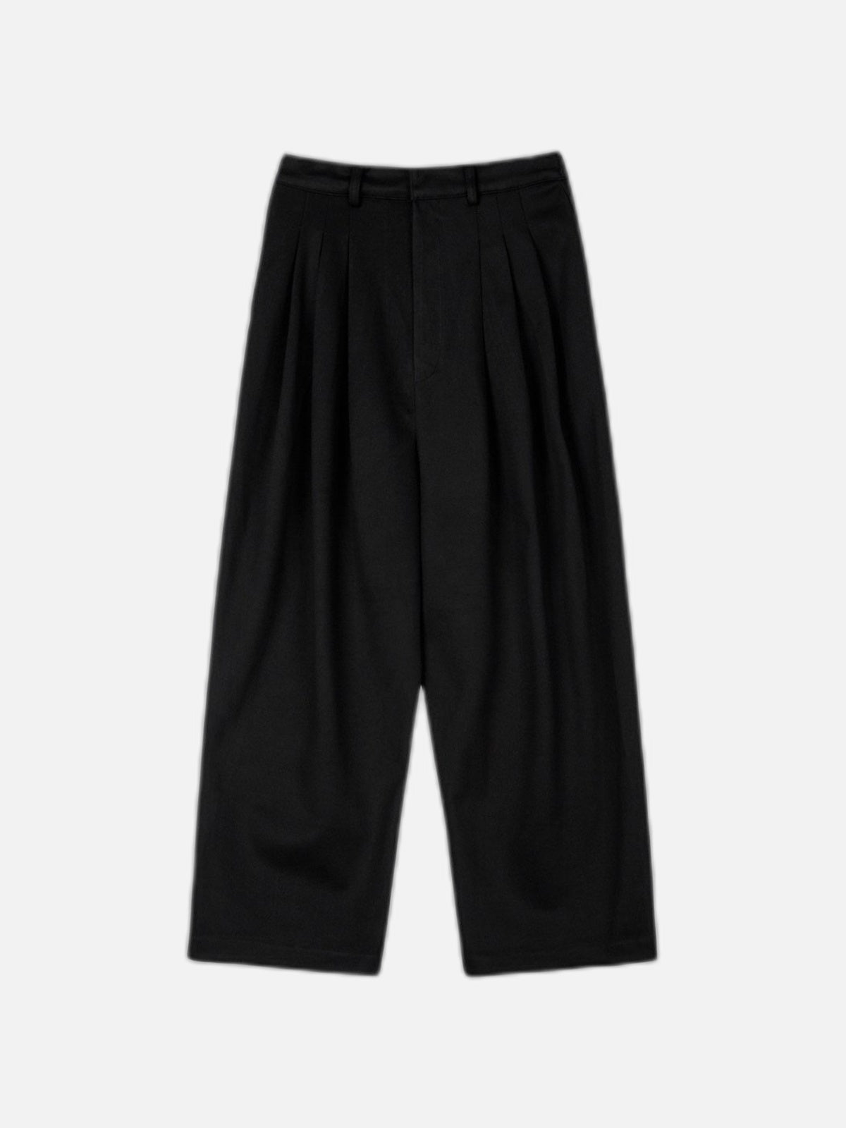 三褶 垂墜 羊毛混紡 寬版 落地 西裝褲 / 2色