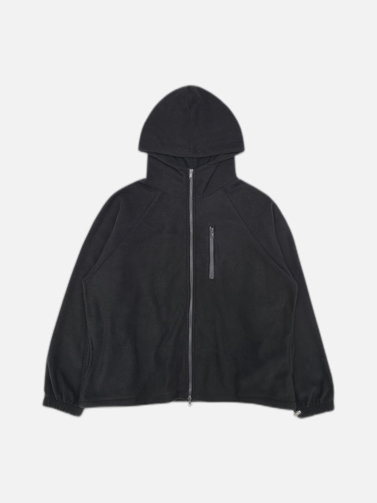 抓絨 抽繩 雙拉鍊 高領 連帽外套 / 3色