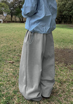 單褶 束口 氣球 運動 寬鬆 棉褲 / 3色 - WHATEVER STUDIO