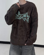 街頭 馬海毛 塗鴉 落肩 毛衣 / 3色 - WHATEVER STUDIO