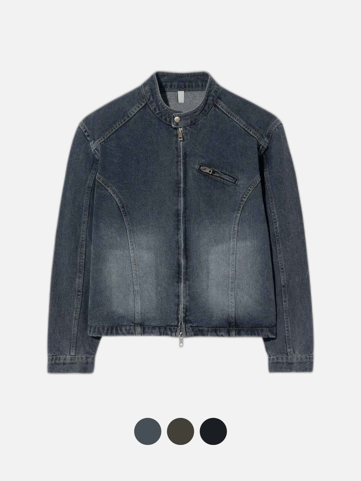 復古 水洗 寬鬆 短版 牛仔外套 / 3色 - WHATEVER STUDIO