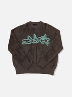 街頭 馬海毛 塗鴉 落肩 毛衣 / 3色 - WHATEVER STUDIO