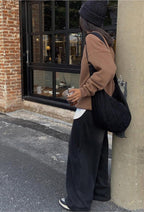 復古 慵懶 棉質 半月 斜背包 / 3色 - WHATEVER STUDIO