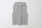 簡約 層次 棉質 無袖 拉鍊 連帽 背心 / 3色 - WHATEVER STUDIO