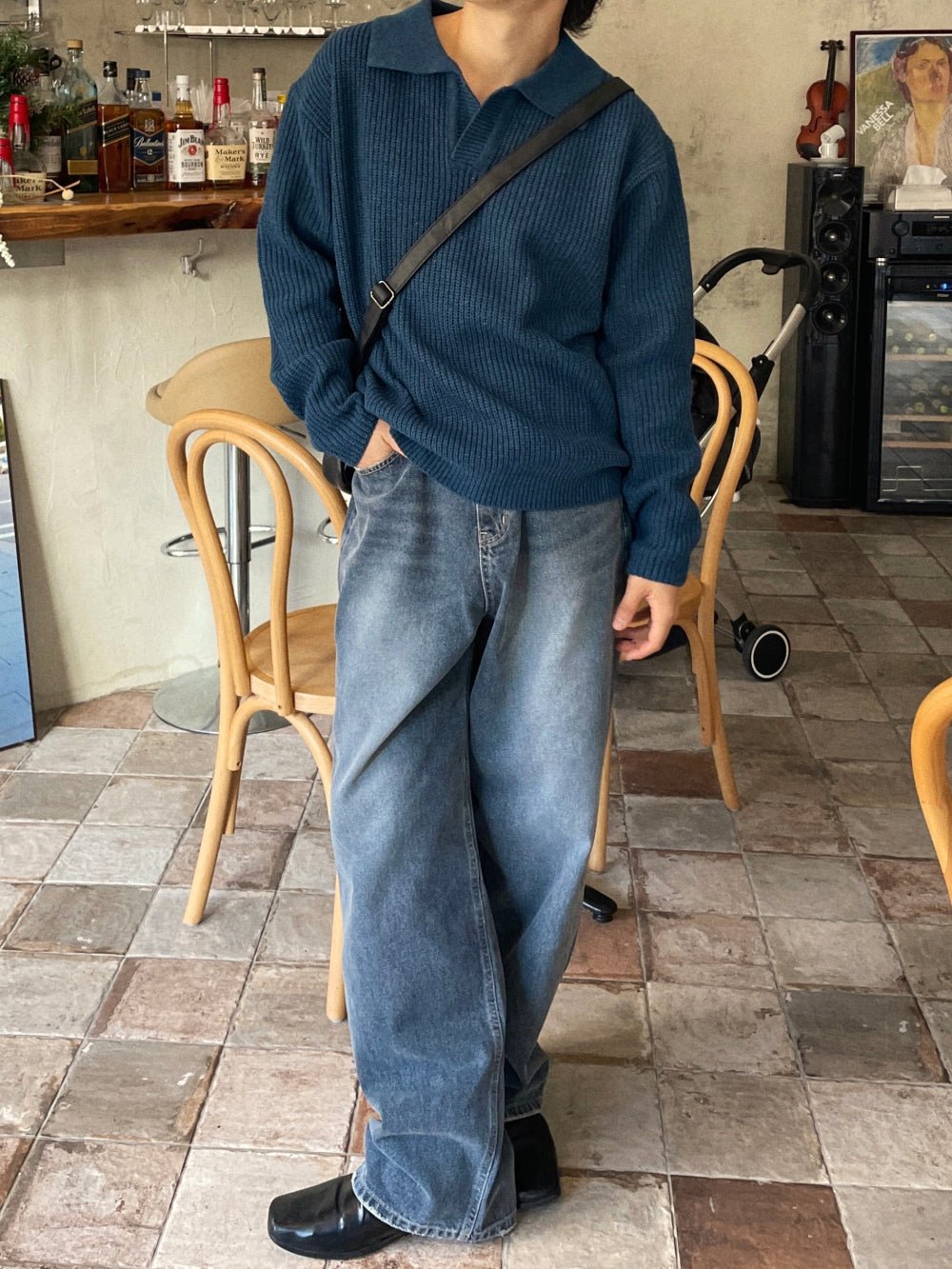 復古 水洗 寬鬆 顯高 直筒 牛仔褲 / 3色 - WHATEVER STUDIO