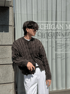 仿舊 提花 破壞 短版 針織外套 / 4色 - WHATEVER STUDIO