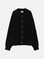 寬鬆 翻領 珍珠釦 針織 開襟衫 / 6色 - WHATEVER STUDIO