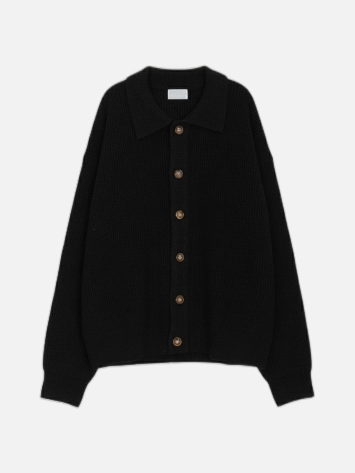 寬鬆 翻領 珍珠釦 針織 開襟衫 / 6色 - WHATEVER STUDIO