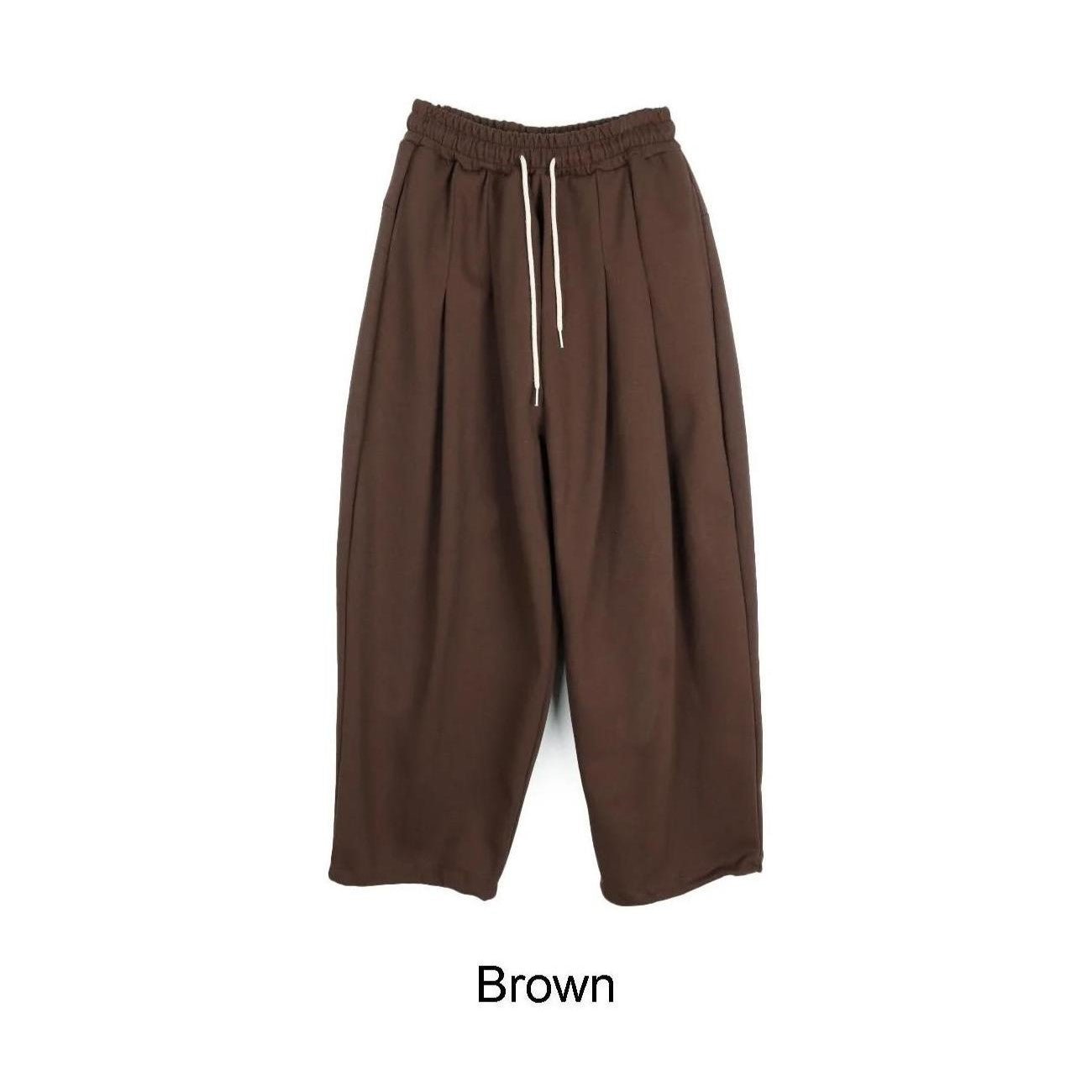 立體剪裁 雙褶 氣球 抽繩 棉褲 / 6色 - WHATEVER STUDIO