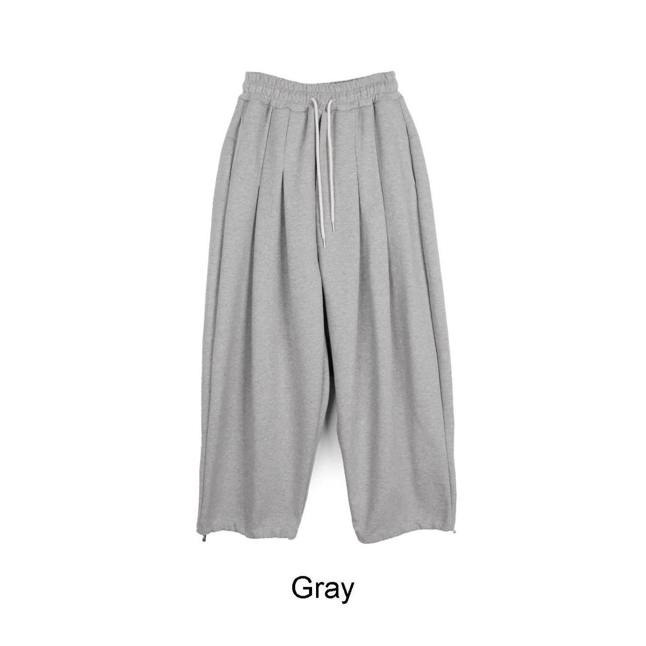 立體剪裁 雙褶 氣球 抽繩 棉褲 / 6色 - WHATEVER STUDIO