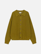 寬鬆 翻領 珍珠釦 針織 開襟衫 / 6色 - WHATEVER STUDIO