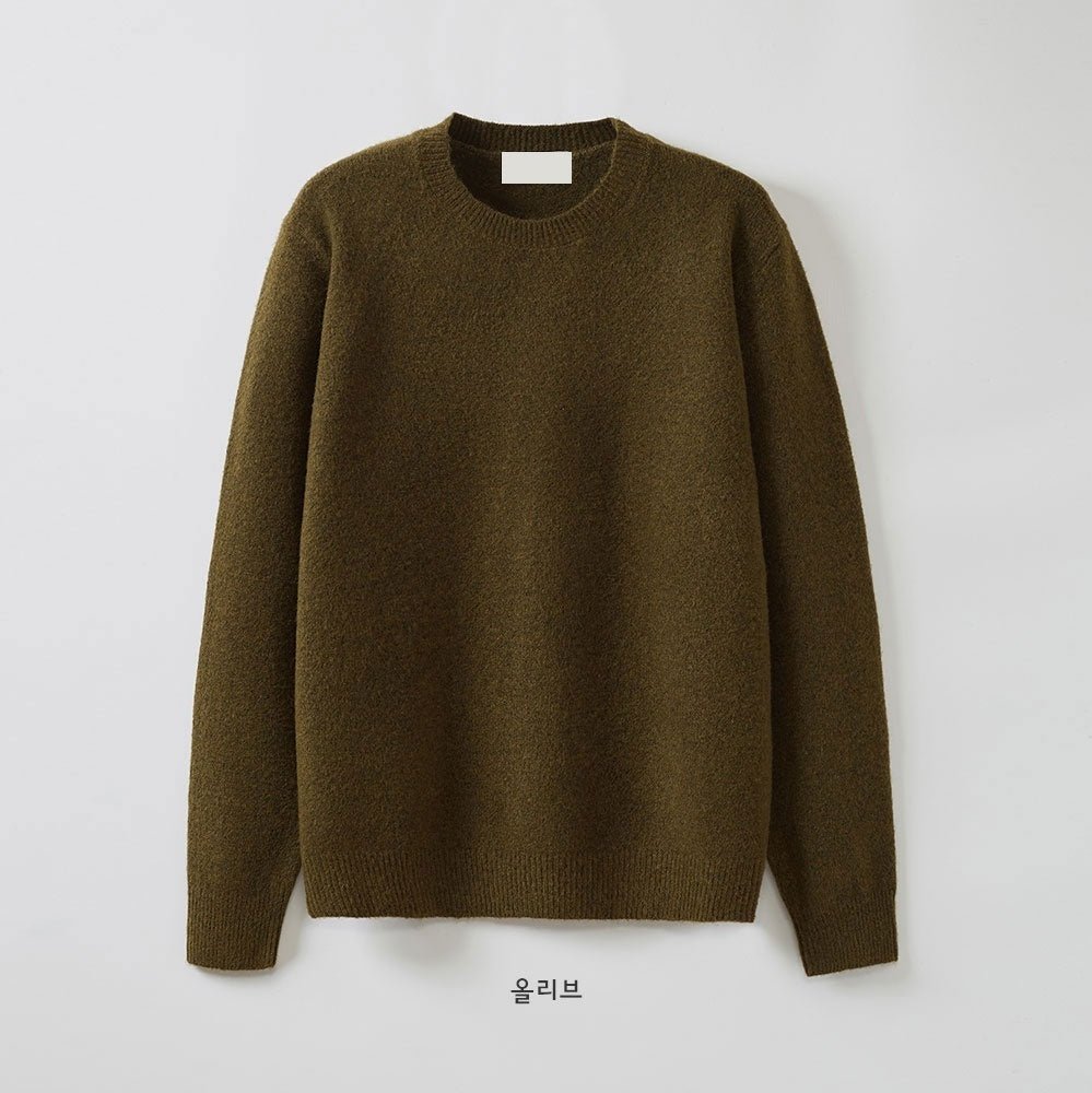 Air Wool 輕量 保暖 羊毛 圓領 針織毛衣 / 15色 - WHATEVER STUDIO