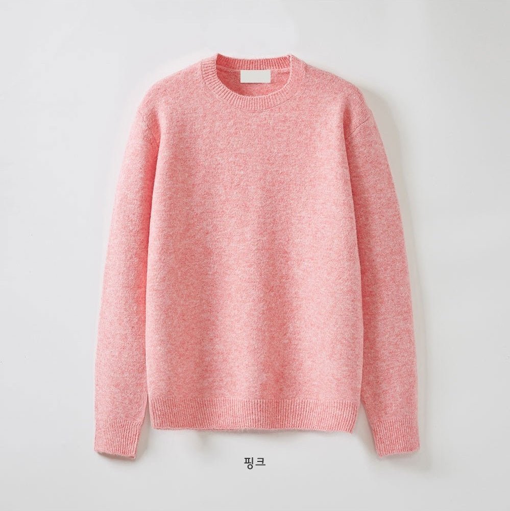 Air Wool 輕量 保暖 羊毛 圓領 針織毛衣 / 15色 - WHATEVER STUDIO