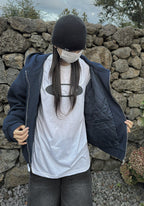 寬鬆 鋪棉 雙拉鍊 落肩 Boxy 連帽外套 / 3色 - WHATEVER STUDIO