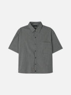 Boxy 短版 格紋 半袖 寬鬆 襯衫 / 4色 - WHATEVER STUDIO