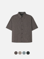 Boxy 短版 格紋 半袖 寬鬆 襯衫 / 4色 - WHATEVER STUDIO