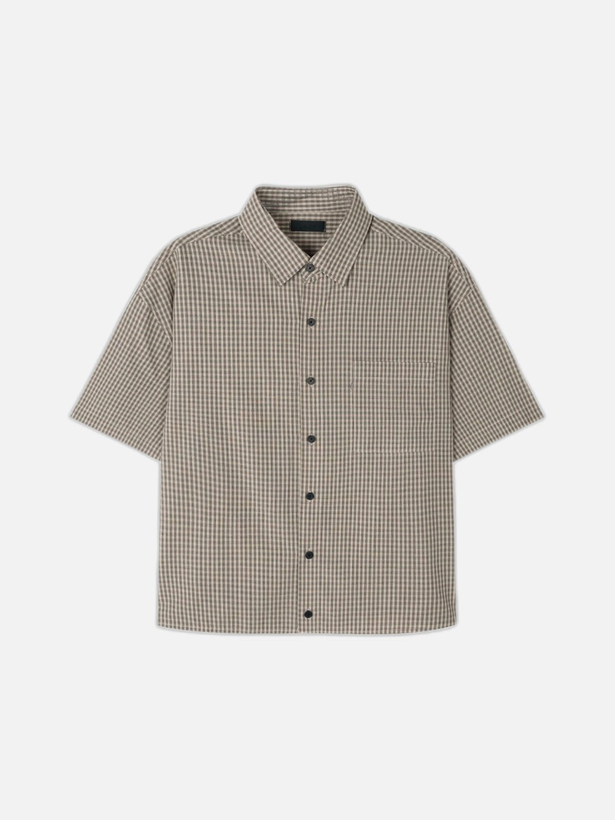 Boxy 短版 格紋 半袖 寬鬆 襯衫 / 4色 - WHATEVER STUDIO