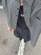 Boxy 短版 格紋 半袖 寬鬆 襯衫 / 4色 - WHATEVER STUDIO