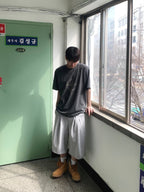 Crescent 月牙圖案 水洗 寬鬆 短袖 T恤 / 2色 - WHATEVER STUDIO