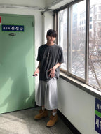 Crescent 月牙圖案 水洗 寬鬆 短袖 T恤 / 2色 - WHATEVER STUDIO