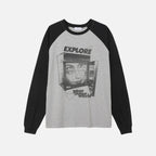 Explore 插肩袖 拼色 長袖上衣 / 3色 - WHATEVER STUDIO