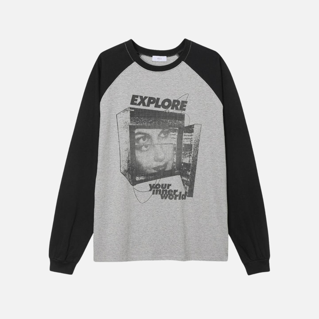 Explore 插肩袖 拼色 長袖上衣 / 3色 - WHATEVER STUDIO